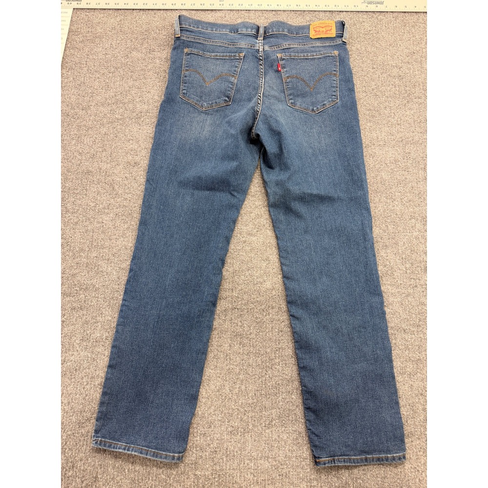 Levis 314 Shaping Straight Jeans Womens 32 Medium Wash Blue Denim Mid Rise - Picture 6 of 10